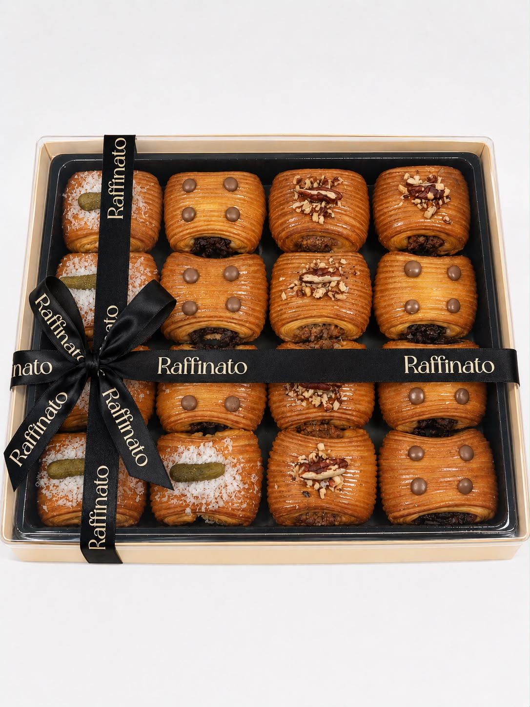 Assorted Pain Suisse 16 pieces gift box with Raffinato ribbon